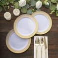 Efavormart 10 Pack White Plastic Dessert Appetizer Plates With Beige ...