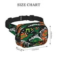 thumbnail image 4 of Fotbe Dinosaur Skeleton Cangurera Cuadrada con Estampado de Doble Capa, Bolsa de Cintura Ajustable Mini para Hombres y Mujeres, 4 of 9