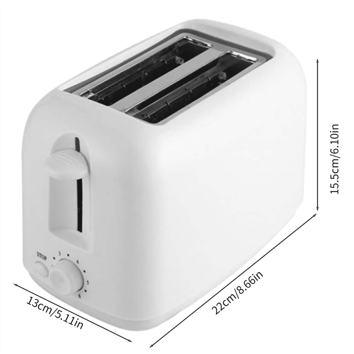 Retro Toaster 2 with 6 Functions, Stainless Steel Toaster Removable Crumb Tray, Under Base Cord Storage US Plug
