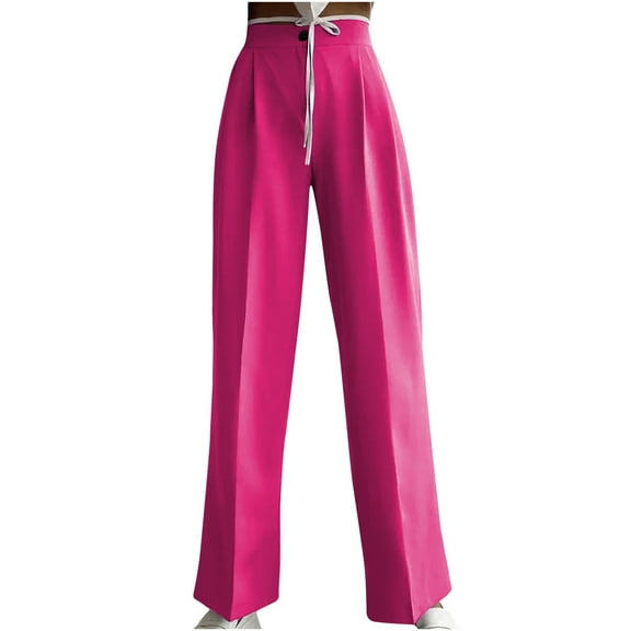 Fesfesfes Fashion Women Pant Trousers Full Pants Casual Straight Solid Color Suit Pants