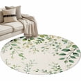 thumbnail image 2 of Area Rug 36in, Watercolor Eucalyptus Leaf Plant Floor Carpet Living Room Rug, Rustic Green Leaves on Flax Non-Slip Welcome Mat Indoor Rugs for Bedroom Dining Room, 2 of 9