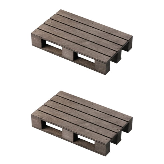 WORGEOUS Set of 2 Wooden Hot Dish Mats with Wood Serving Tray Pallet for Home Dining Table Use