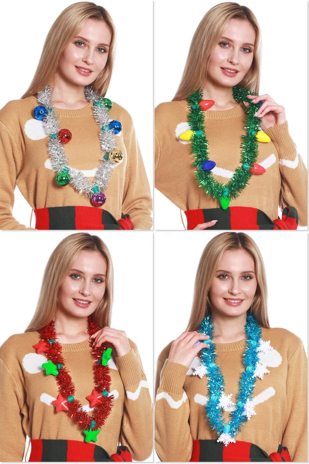 8 Pack New Year Eve Tinsel Light Up 