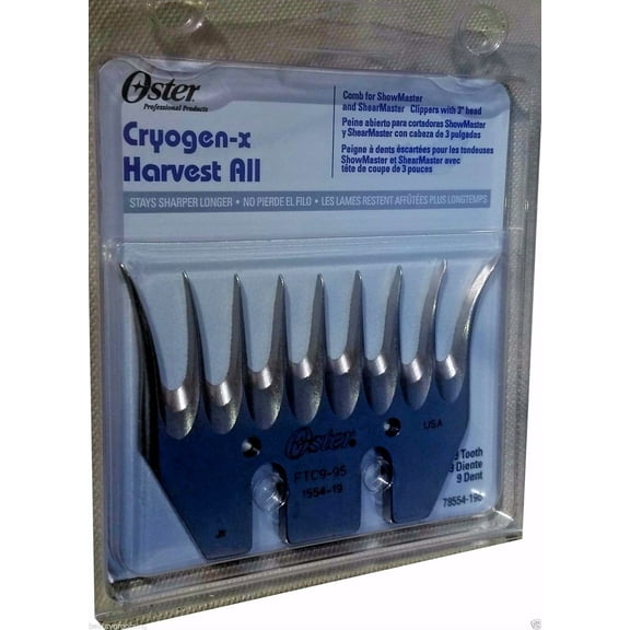 OSTER Blade 9 Tooth Flared Golden Ram Comb Harvest All Cryogen-X 78554-196