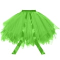 thumbnail image 4 of Women's Skirts Solid Color Comfortable Breathable Tulle Fluffy Tutu Skirt Party Dance Mini Skirt Light Green One Size, 4 of 4