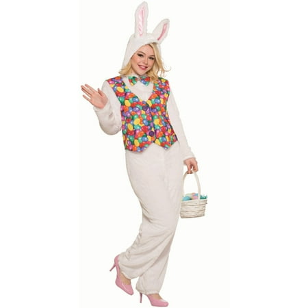 Easter Bunny Adult Jumpsuit with Vest Costume
