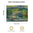 thumbnail image 3 of Acheng Canvas Wall Art  Bridge Water Lily Pond Giclee Print Artwork Claude Monet Impressionist Painting Reproduction Green Garden Classic Decoration Framed for Home Office Living Room Decor 20x16in, 3 of 6