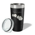 thumbnail image 2 of Twin Lakes Map Tumbler Travel Mug Insulated Laser Engraved Coffee Cup Muskegon County Michigan 20 oz Black, 2 of 5