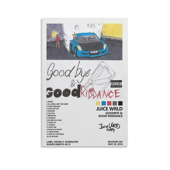 Goodbye & Good Riddance Album Cover Poster for Bedroom Aesthetic Canvas Art Wall Decor