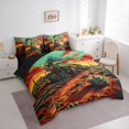 thumbnail image 2 of Manfei Classic Train 7pcs Queen Bedding,Sunset Sky Bedding Comforter Set Queen,Brown,Black Reversible, 2 of 7