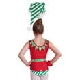 thumbnail image 2 of TTAO Kids Girls Santa Helper Dance Bodysuit Ruffles One Piece Gymnastics Leotard Athletic Jumpsuit with Hat Red 10, 2 of 7