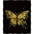thumbnail image 2 of Butterfly Blanket Gifts for Women Girls Men Decor for Home Bedroom Living Room Chair Sofa, Super Soft Smooth Lightweight Throw Plush Blankets Black Gold 50"x60", 2 of 5