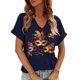 thumbnail image 1 of Xuyuer Mardi Gras V-Neck T-Shirt for Women Hearts Beads Carnival Tuesday Parade Loose Top short Sleeve Casual Tee Tshirts S-2XL Pattern T-Shirt - Casual Short-Sleeved Retro, 1 of 6