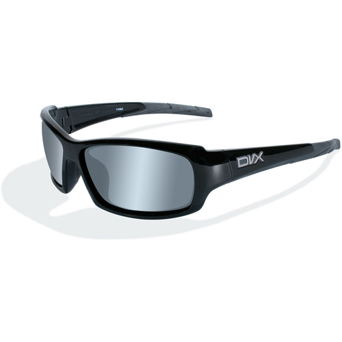 DVX Oculus Silver Flash Lens/ Gloss Black Frame Rxable Sunglasses