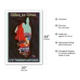 thumbnail image 2 of Allez en Corse (Go to Corsica) - Compagnie Générale Transatlantique (French Line) - Vintage Ocean Liner Travel Poster by Edouard Collin c.1950s - Fine Art Matte Paper Print (Unframed) 30x44in, 2 of 4