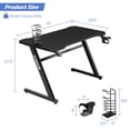 thumbnail image 2 of Gymax 47'' Gaming Desk Z-Shaped Computer Office Table w/ Gaming Handle Rack Black, 2 of 10