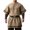 Khaki, variant on Men's Medieval Knight Viking Surcoat Retro Short Sleeve Lace Up Top Halloween Cosplay Pirate Costume (No Belt)