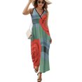thumbnail image 1 of Vestido Largo Sin Mangas Para Mujer, Geometric Grid Traje Informal Para Cumpleaños, Verano, 1 of 5