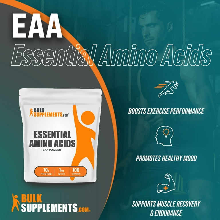 BulkSupplements.com Essential Amino Acids Powder, 10g - Promotes Muscle &  Strength Building (5KG - 500 Serv) 
