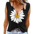 thumbnail image 2 of 50% off Clear! safuny Women's Loose Tank Tops Clearance Floral Polka Dot Print V Neck Button Casual Trendy Camisole Sleeveless Clothing Summer Beach Holiday White XXL, 2 of 4