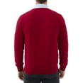 thumbnail image 3 of Kallspin Men's V Neck Sweater Cotton Relaxed Fit Long Sleeve Knit Lightweight Pullover(Red,2X-Large), 3 of 9