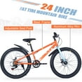 thumbnail image 2 of Rugerasy 24-inch Steel Frame 7-Speed Fat Tire Mountain Bike with Dual Disc Brakes and Suspension, 2 of 6