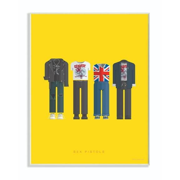 Stupell Industries Sex Pistols Famous People Characters Fashion Design Wall Plaque by Fred Birchal