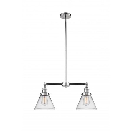 Innovations 2-LT LED X-Large Cone 22" Chandelier - Polished Chrome - 209-PC-G42-L-LED