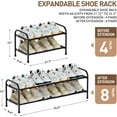 thumbnail image 2 of zryjcvu 2-Tier Expandable Shoe Rack  Adjustable Shoe Organizer &amp; Storage for Closet  17.7-31.5 Inch Heavy Duty Metal Shoe Shelf  Space Saving Rack for Entryway  Hallway  Front Door En, 2 of 6