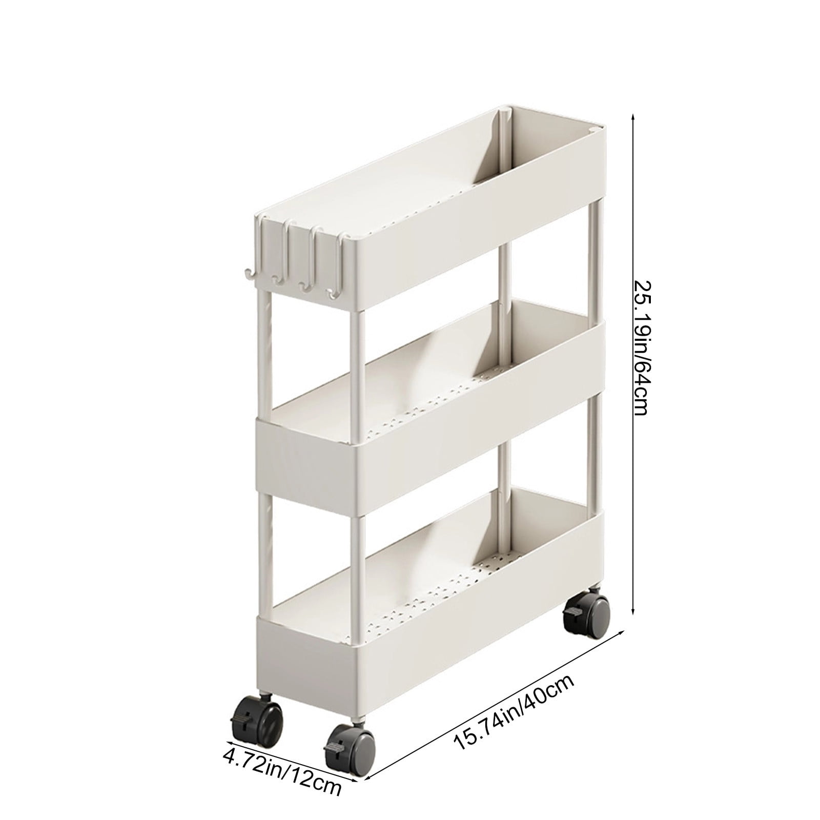 Viflosae Organizer Cart Small Rolling Cart Slim Space-saving Organizer Bathroom and Laundry Room Slot Organizer On Wheels for Organization and Storage