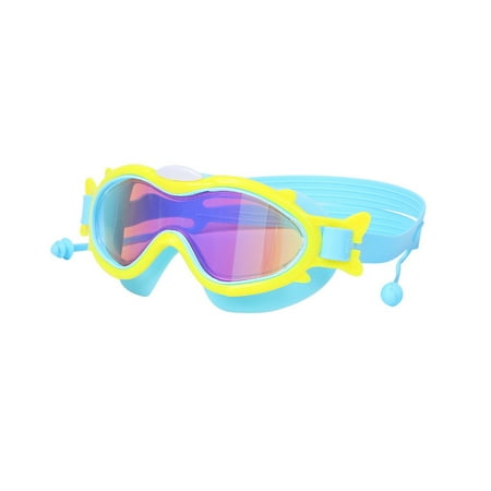 Child Swim Goggles  Wide Vision Swimming Goggles  Y2Konexi No Leaking Full Protection Anti Fog UV Protection Goggles for Kids Youth Teen - Yellow-Blue