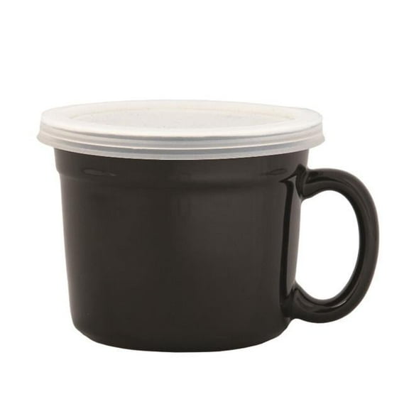 Debco CM6990 Soup ER 500 ml 17 oz Soup Mug - Black / White