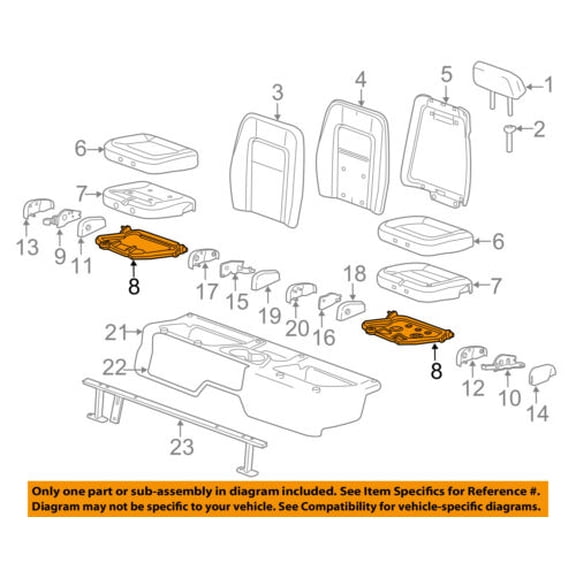 GM OEM Rear Seat-Seat Frame Left 23186419