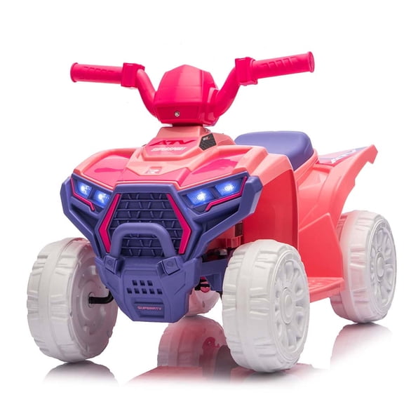 DNWRZCJXY 6V Kids Quad Ride-On Toy, Toddler ATV Car with Push-Button Start, LED Headlight & All-Terrain Tires – Safe, Rechargeable, for Ages 1-6 Years Up to 44 lbs