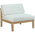 thumbnail image 1 of Modway Bayport Outdoor Patio Solid Teak Wood Armless Chair in Natural/White, 1 of 5