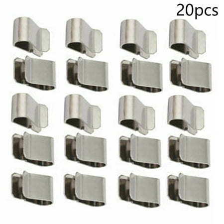 

BSTHOE 20pcs Silver Tone Solar Photovoltaic Parts Stainless Steel Cable Clip Clamp