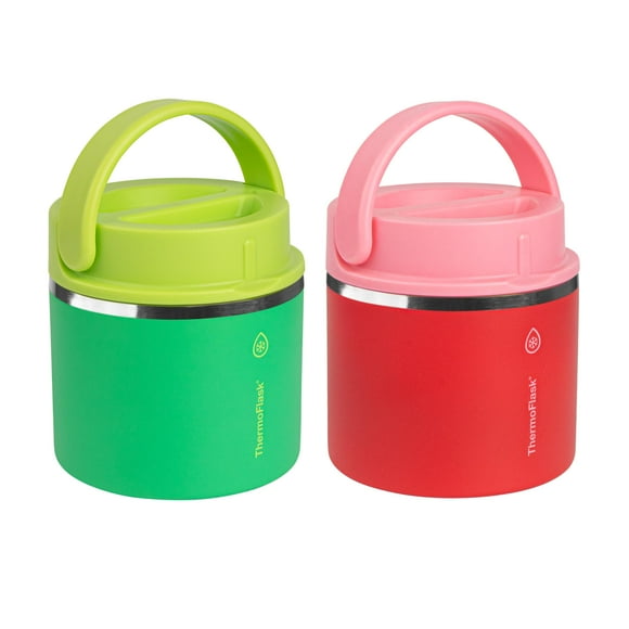 ThermoFlask para tarro de comida, 20 onzas, paquete de 2 unidades, aislante, color verde frambuesa
