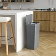 thumbnail image 4 of 13.2 Gallon Gray Plastic Sensor Trash Can Durable Dent-Proof 50 L Rectangular Slim Bin, 4 of 7