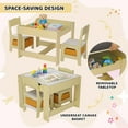 thumbnail image 5 of Pirecart Kids Table and 2 Chairs Set Wooden Children Activity Table with Blackboard, Storage Drawer, Yellow, 5 of 10