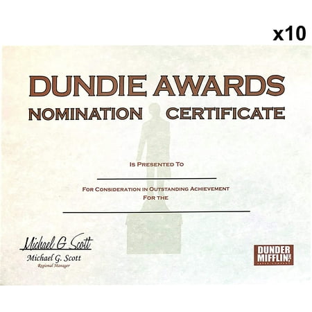 Dundie Award Nomination Certificates (10), Customizable - Walmart.ca