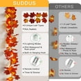 thumbnail image 3 of 2pack Fall Garland with Lights Battery Operated, 10 LED Lighted Orange Fall Leaf Garland, Fairy String Lights for Thanksgiving Decor, Table, Mantle, Office, Porch, Halloween, Home Decoration,Orange, 3 of 9