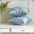 thumbnail image 4 of SANMADROLA Bow Pillow Covers Coquette Room Decor Set of 2 Decorative Cute Girl Vlentine Pillow Covers Spring Soft Pillowcase for Bed Sofa Couch, Fall Christmas Decor, (18x18 Inch, Blue), 4 of 7