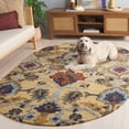 thumbnail image 3 of SAFAVIEH Blossom Lennon Floral Wool Area Rug, Gold/Multi, 5' x 8' Oval, 3 of 13
