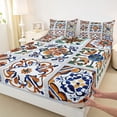 thumbnail image 4 of Erosebridal Vintage Floral Pattern Bed Sheets,Retro Boho Aesthetic Art King Sheets For Men Women 4 Pieces, 4 of 6