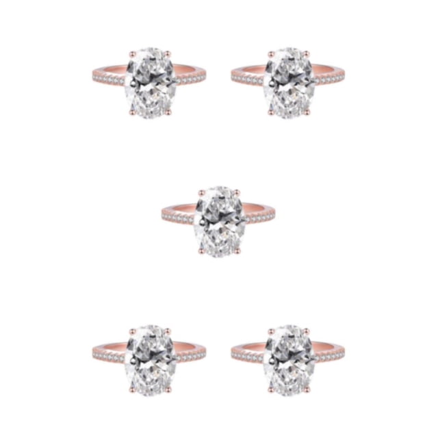 Qarigey Anillos de boda de lujo para mujer - Gemas elegantes y exquisitas Anillos de alta Anillo de compromiso de aleación Anillo de Type2 NO2