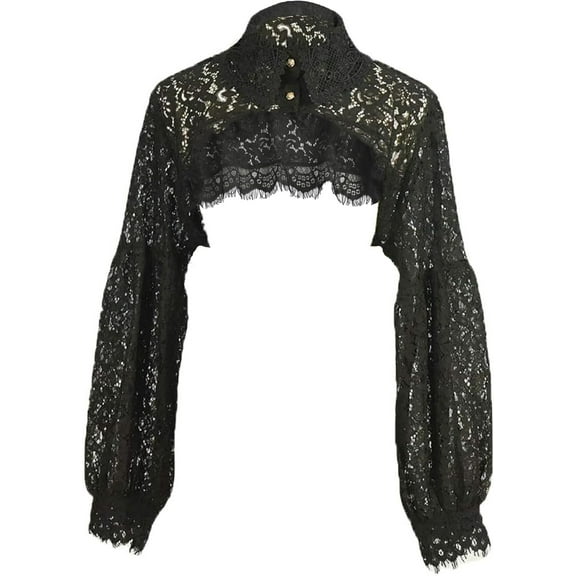 YooGuoGuo Fake Collar Shirt Long Sleeves Lace Shrug Victorian Blouse Crop Top Dickey Collar for Women