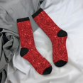 thumbnail image 5 of Rateoe Red Glitter for Women Casual Calf Socks - Cute Crew Socks - Thin Soft Above Ankle Socks Size 5-11, 5 of 6