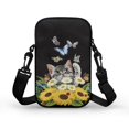 thumbnail image 2 of HELLHERO Kitten Sunflowers Polyester Travel Crossbody Purse with Adjustable Strap Casual Travel Leakproof, 2 of 7