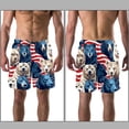 thumbnail image 3 of luoweisi Men's Beach Shorts Quick Dry Swim Trunks with Mesh Lining American Flag and Animals L, 3 of 5