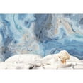thumbnail image 2 of GK Wall Design  Turquoise and Blue Waves Marble Pattern Removable Wallpaper H:114"  x W:204", 2 of 5